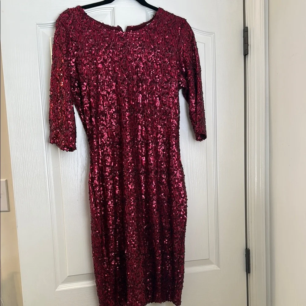 Elegant Sequin Dress in Rich Red - Picture 1 of 2